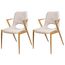 Kit 2 Cadeiras Enzo Domann Design Assento e Encosto em Linho Off White e Base Aco Laminado